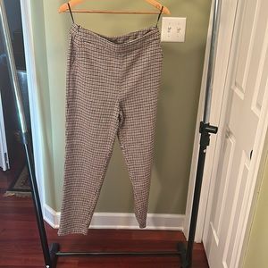 plaid women’s straight leg pants side zipper